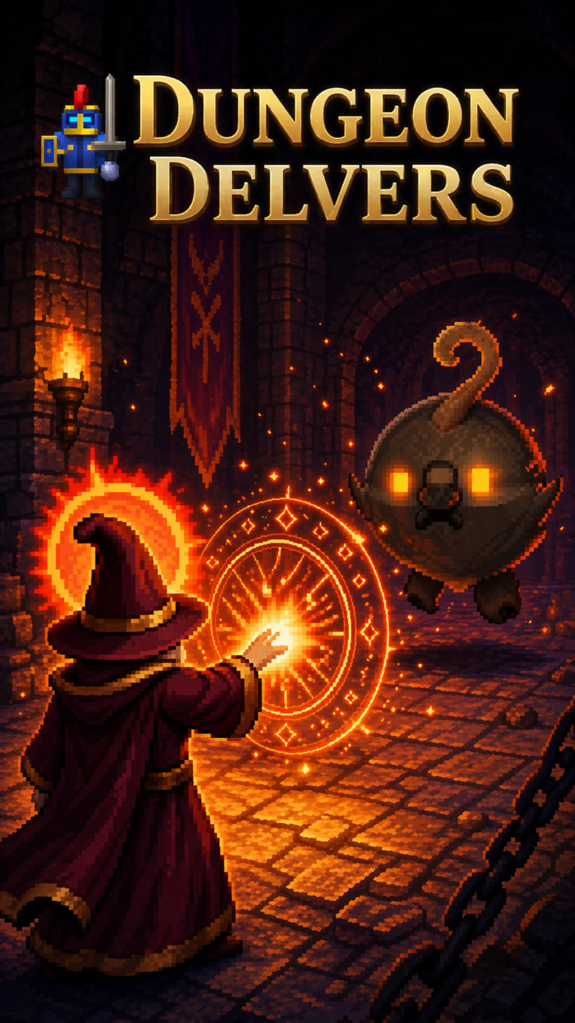 Fire mage casting in the dungeon